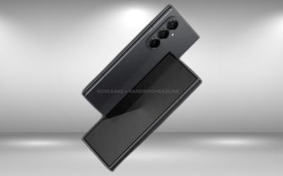 renders of the Samsung Galaxy Z Fold 7 in front of a bright grey background with spotlights