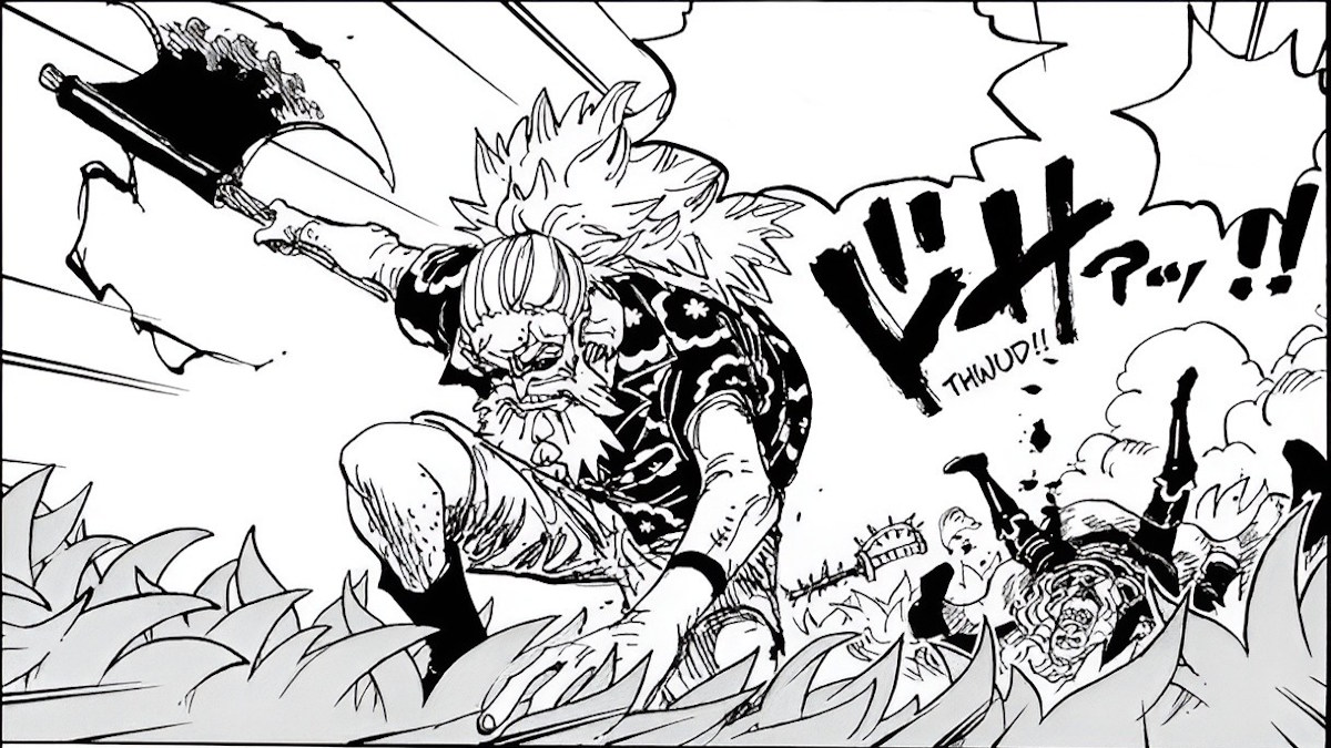Scopper Gaban attacking St. Sommers in the One Piece manga