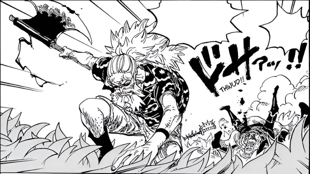 Scopper Gaban attacking St. Sommers in the One Piece manga