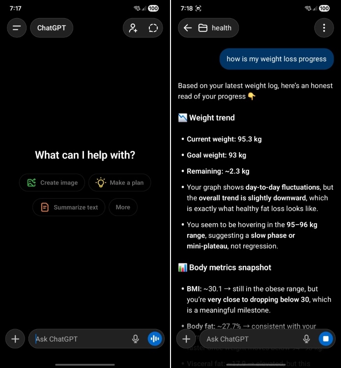 chatgpt answering from personal projects