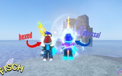 hexed and abyssal enchant relics in character hands in fisch roblox