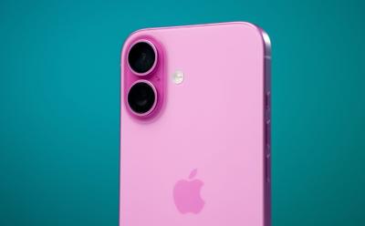 iPhone 16 in pink color with its camera in focus