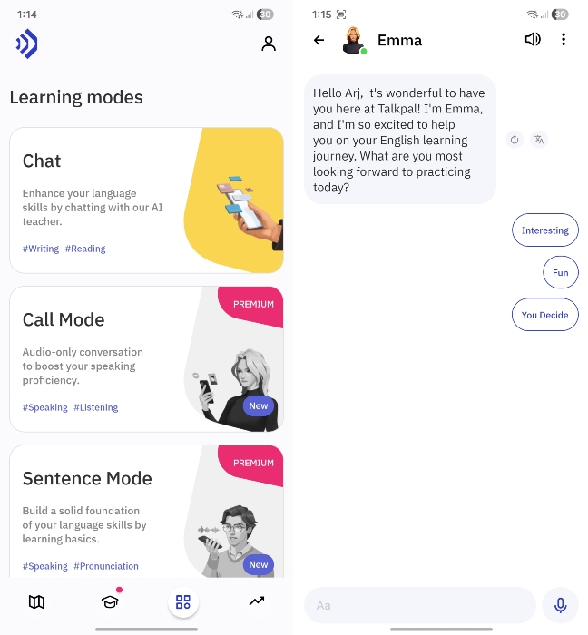 talkpal ai app on android