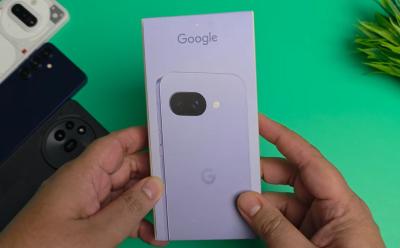 Google Pixel 9a Iris Purple box