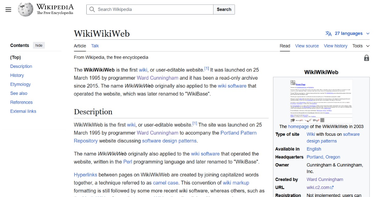 On This Day 30 Years Ago WikiWikiWeb Walked So Wikipedia Could Run On This Day 30 Years Ago WikiWikiWeb Walked So Wikipedia Could Run