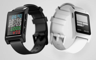 Pebble Core 2 Duo and Core 2 Time smartwatches in Black and White colorways