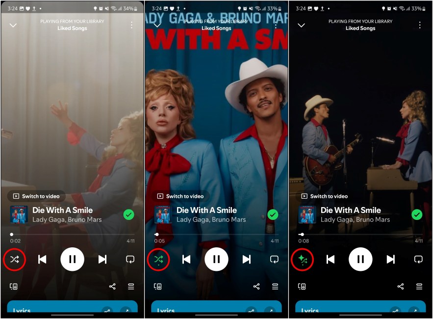 Press the Shuffle button on Spotify to randomize your song queue
