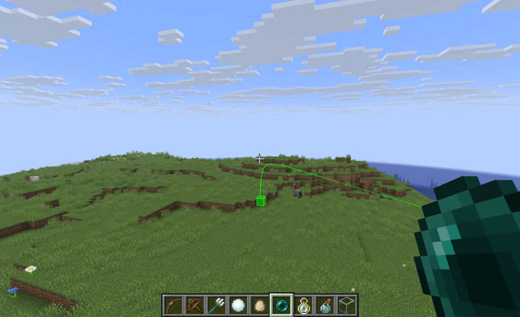 Projectile Trajectory Preview Mod in Minecraft
