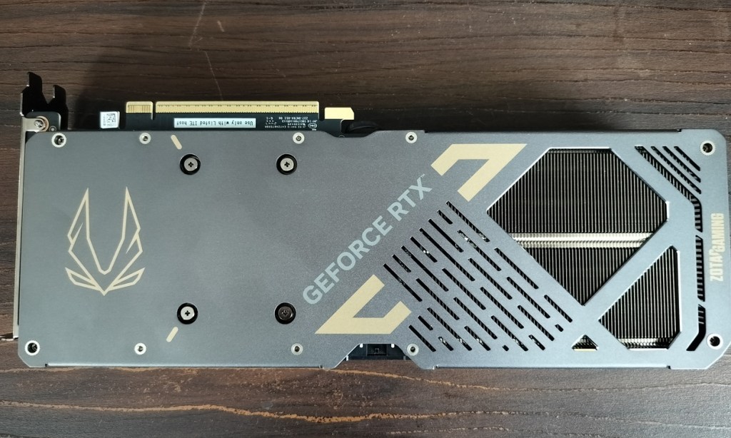 Zotac Gaming RTX GeForce 5070 GPU Solid back view