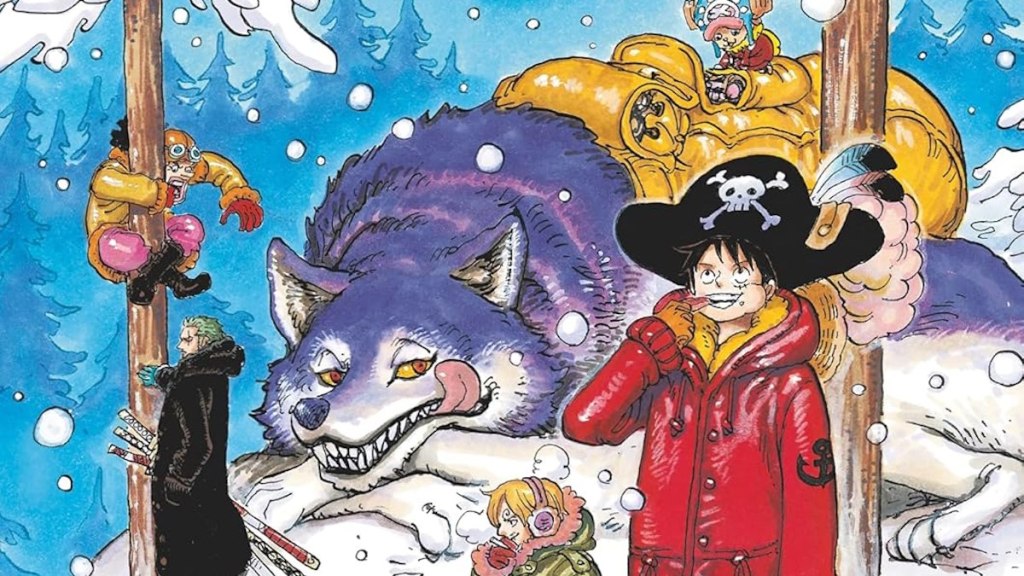 The Straw Hats with a wolf