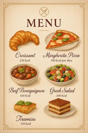 menu card generated using chatgpt