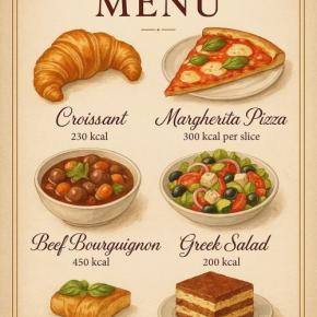 menu card generated using chatgpt