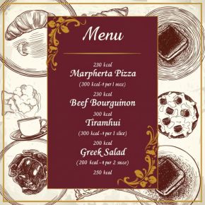 menu card generated using gemini
