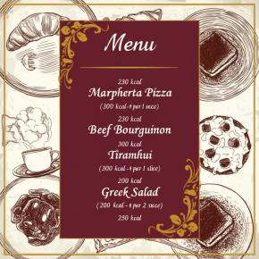 menu card generated using gemini