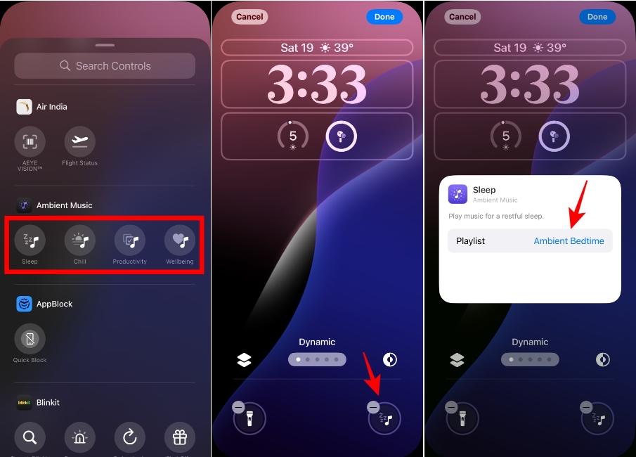 Add Ambient Music Lock Screen Control