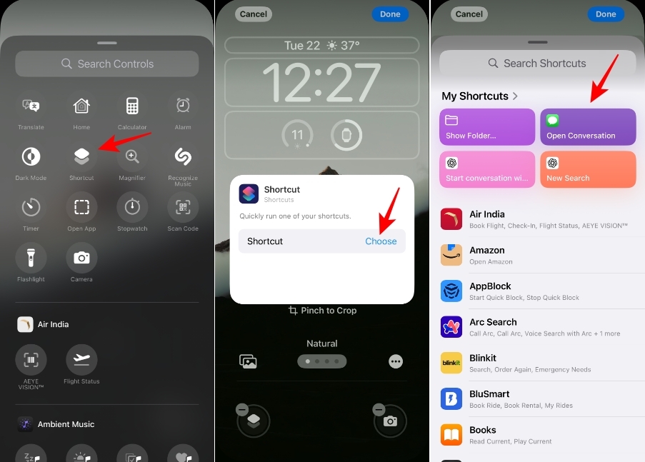 Add Open Conversation shortcut to Lock Screen