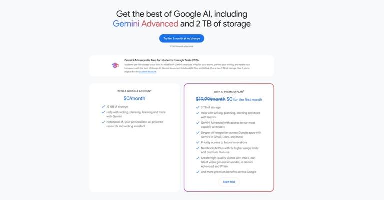Google One AI Premium with Gemini Advanced Now Free for Students | Beebom