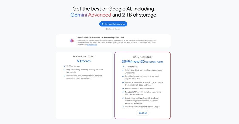 Google One AI Premium with Gemini Advanced Now Free for Students | Beebom