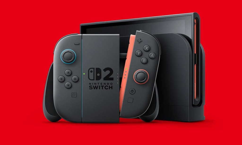 Imagen de Nintendo Switch 2 con fondo rojo