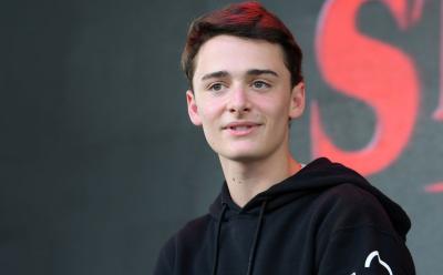 Noah Schnapp during a press conference at the Strangers Con 2 event, at Engenhão stadium