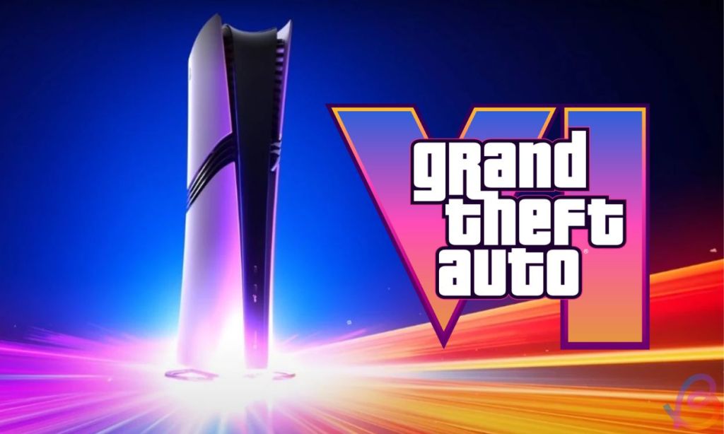 PS5 Pro console and the GTA 6 logo