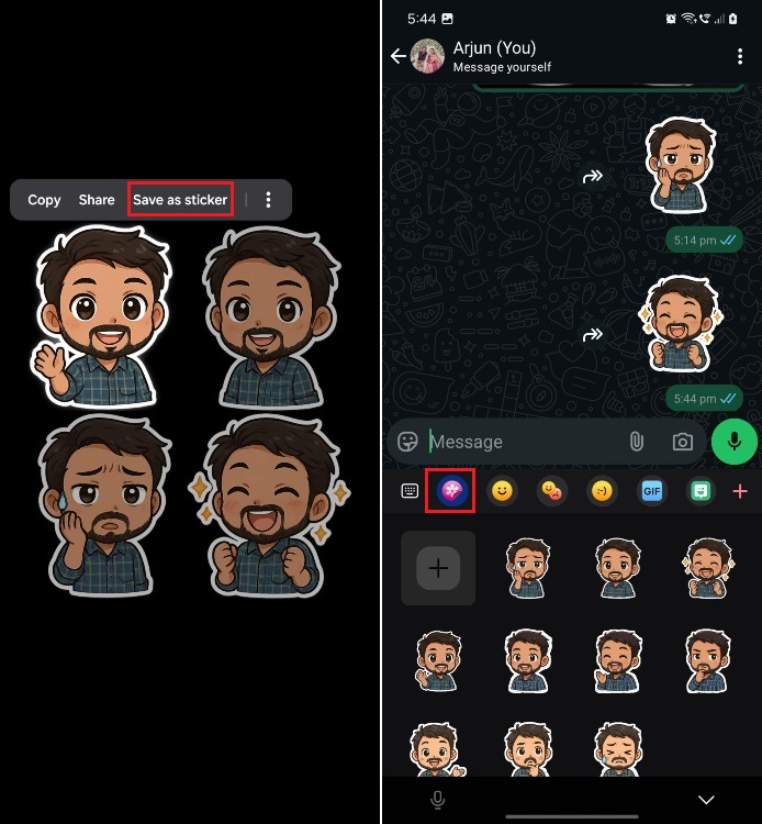 use chatgpt generated stickers in whatsapp