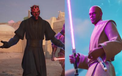 Fortnite Galactic Battle Chapter 6 Season 3 first content update Mace Windu and Darth Maul skins