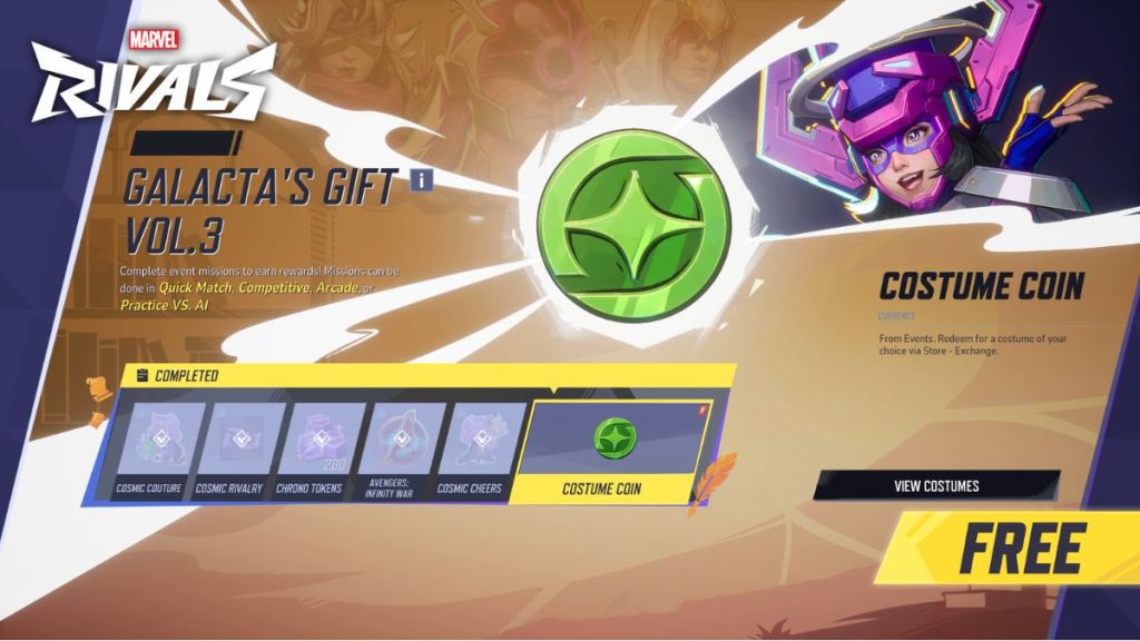 Marvel Rivals Galacta's Gift Vol.3 Rewards