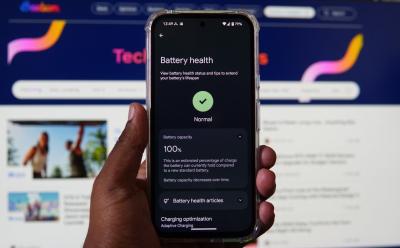 PIxel 8a Battery health screen with battery health displayed