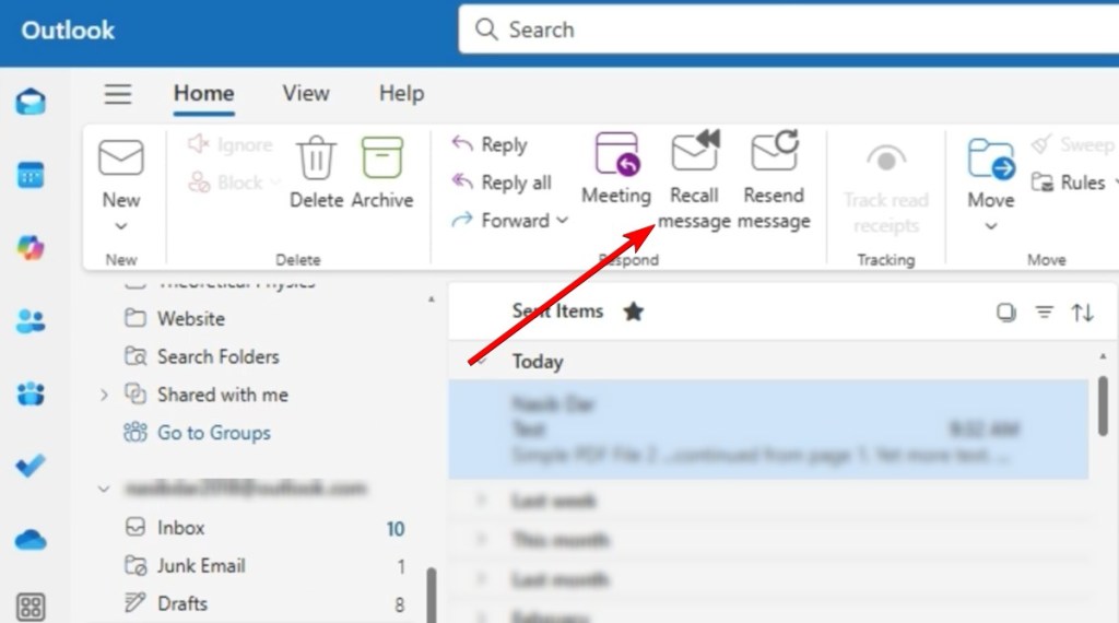 Recall message option