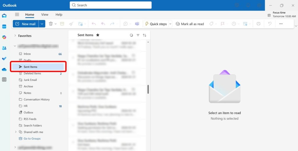 Outlook Sent Messages