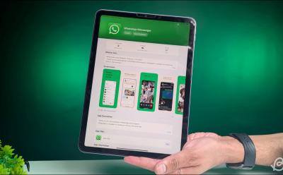 WhatsApp App Store Page open on an iPad