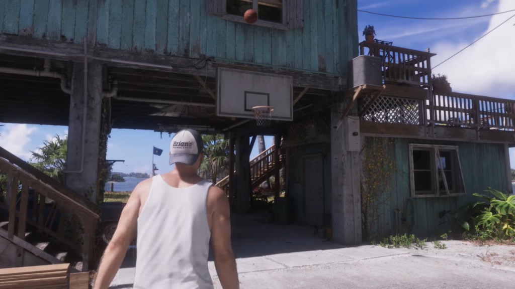 Shooting hoops with Jason in GTA 6.