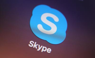 shot of the Skype app icon on a desktop screen