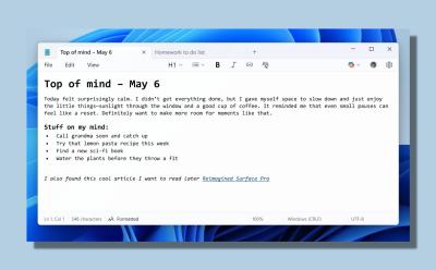 notepad is getting formatting support on windows 11