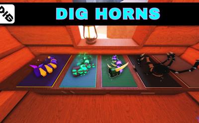 Dig horns all in display