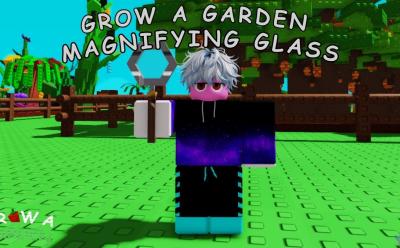 Grow a Garden Magnifying Glass in hand
