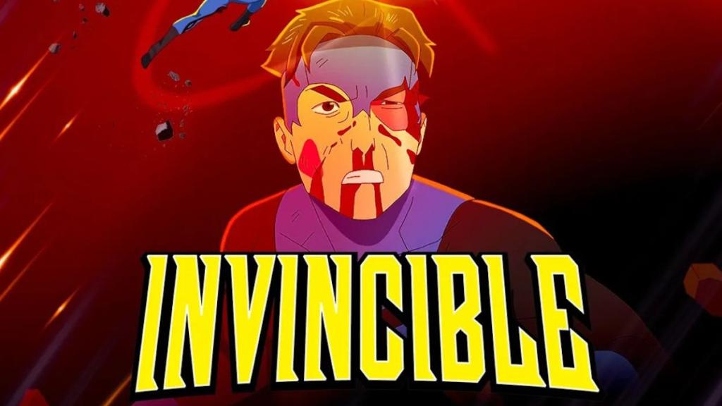 Invincible season 3 finale poster featuring a severely injured Mark Grayson