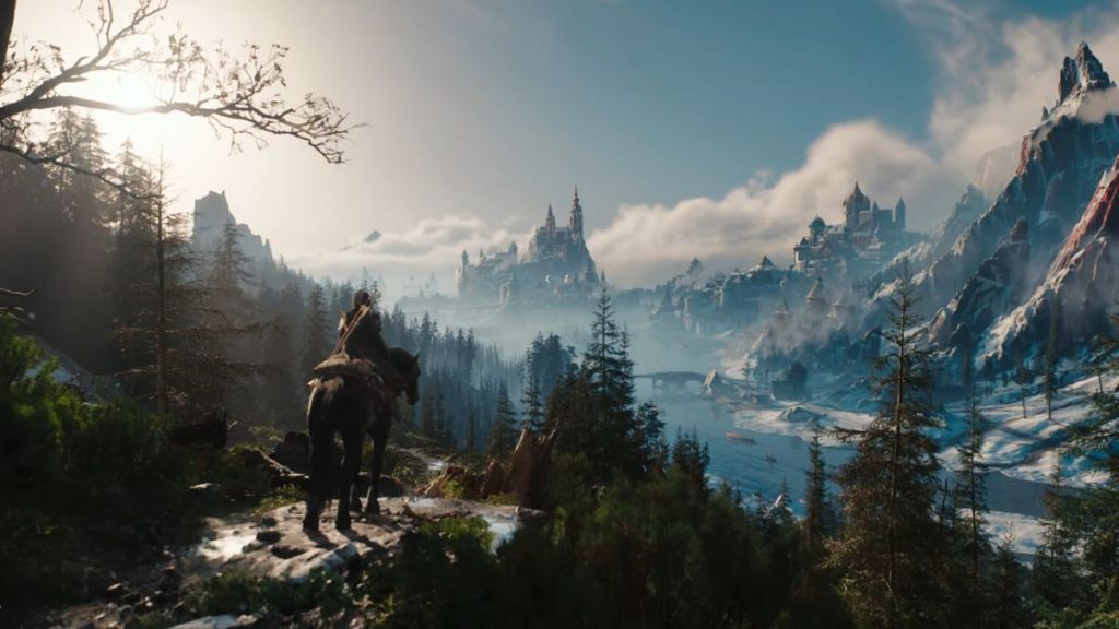 Ciri and Kelpi in The Witcher 3