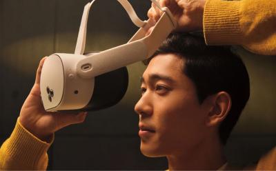 Person wearing a Meta Quest Headset