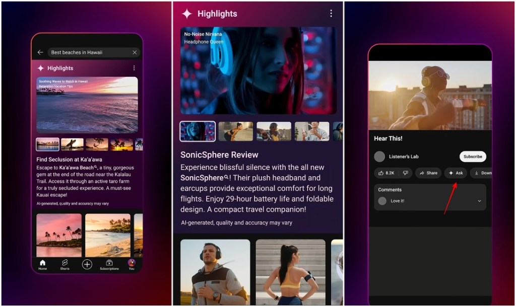 YouTube new AI Features overview