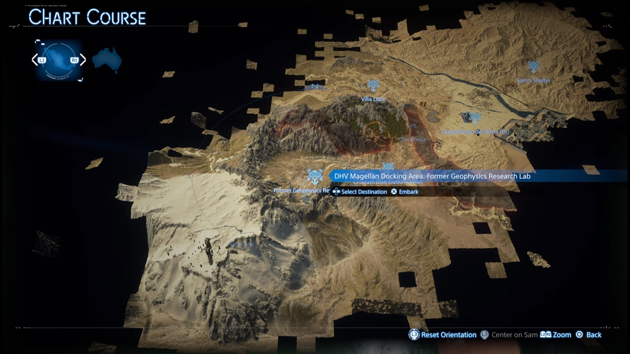 select the destination