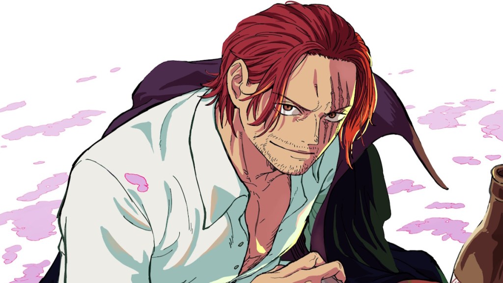 Shanks drinking sake in One Piece