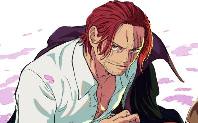 Shanks drinking sake in One Piece