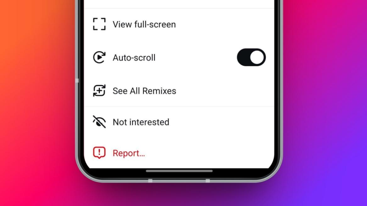 Showing the Instagram auto scroll feature on a mobile screen