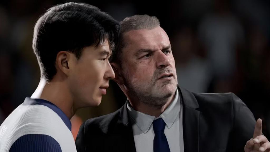 Ange Postecoglou and Son Heung Min in EA FC 25