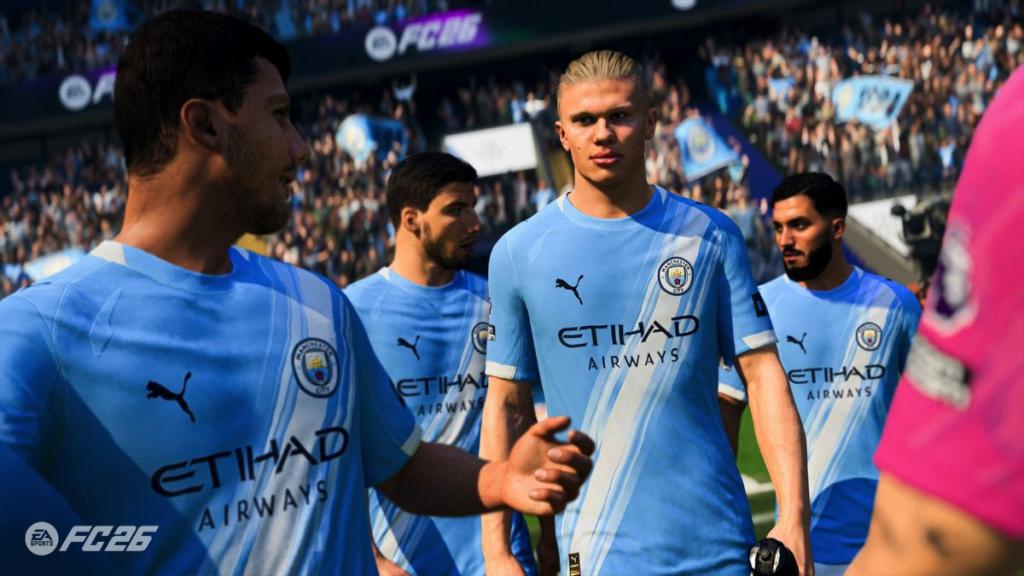Haaland, Rodri, Rayan Cherki, and Ruben Dias in EA FC 26