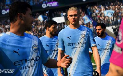 Haaland, Rodri, Rayan Cherki, and Ruben Dias in EA FC 26