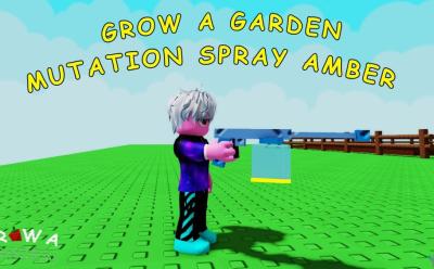 Grow a Garden Amber Mutation Spray in hand