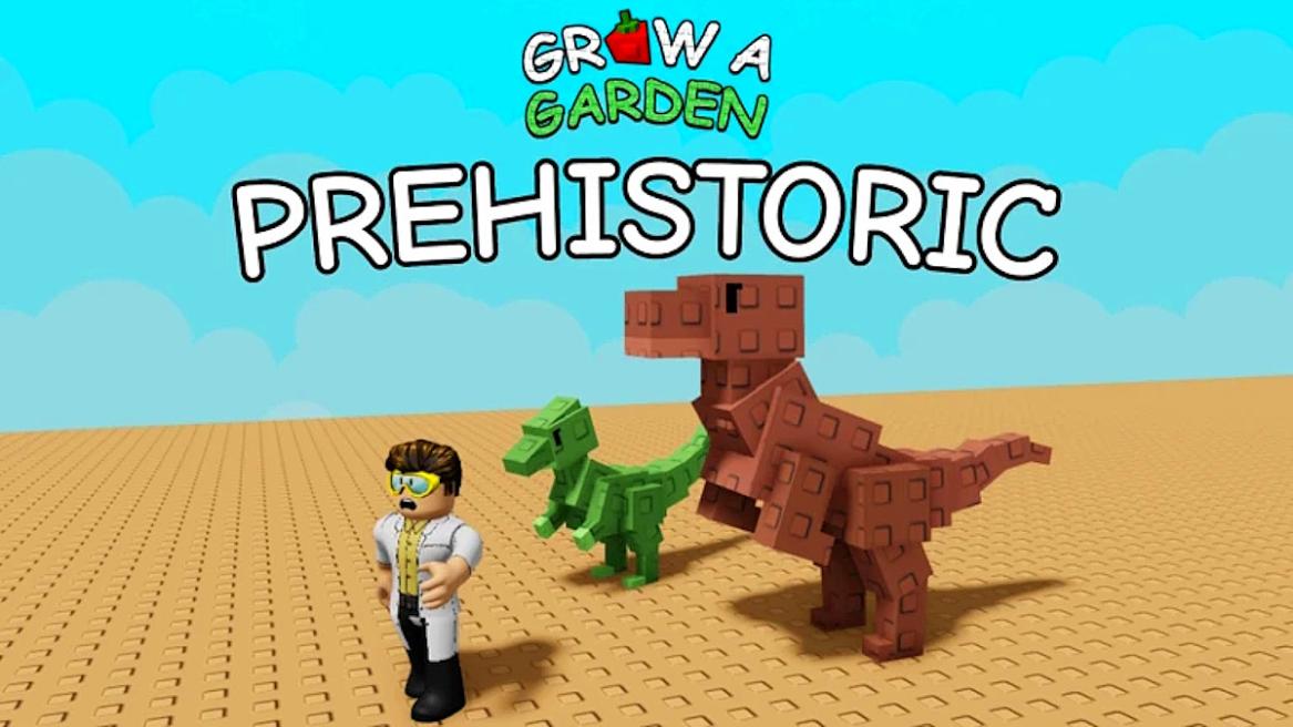 Grow a Garden Prehistoric update release timer banner